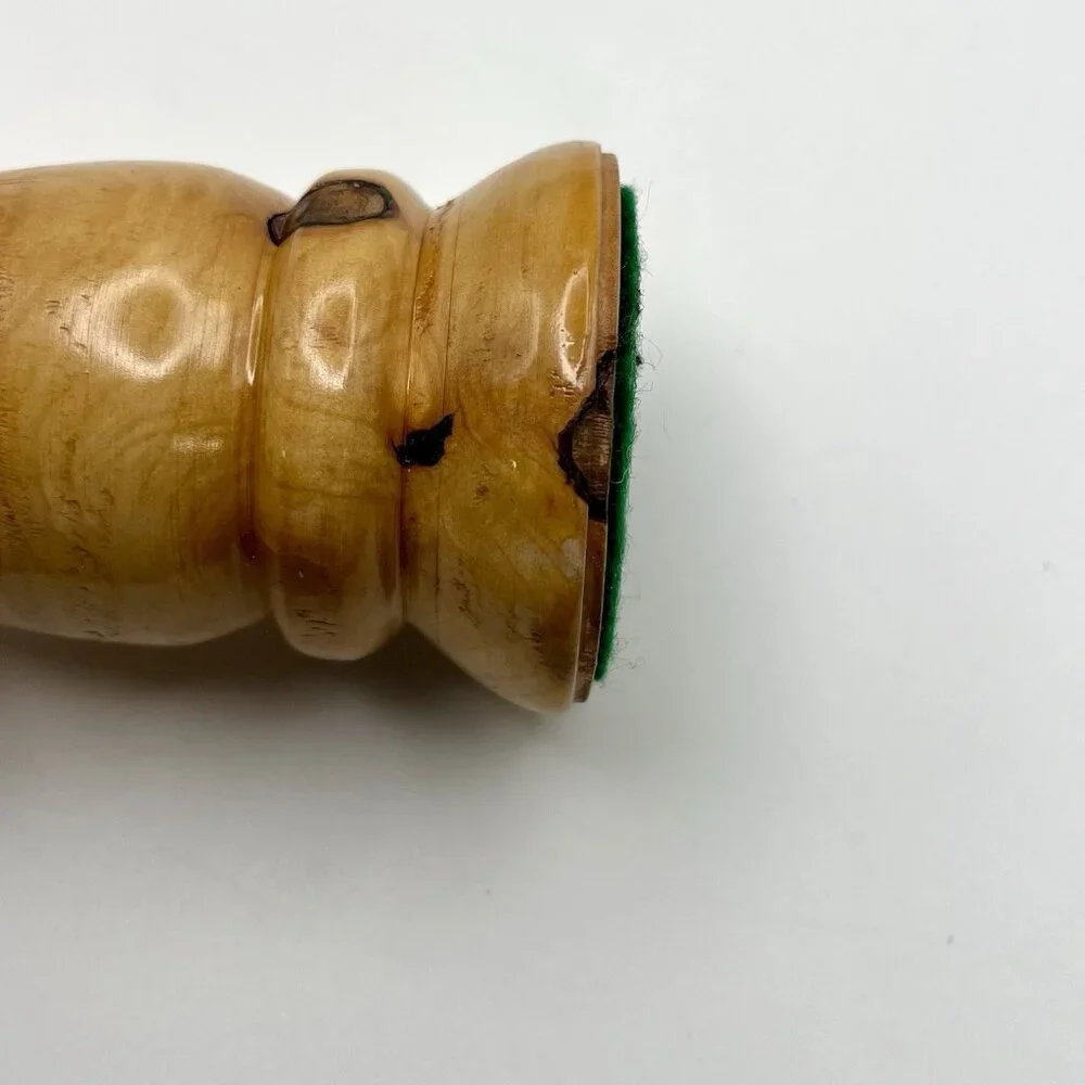 Handmade 3” Turned Wood MCM Bud Vase/ Small Candle Holder Rustic Natural Decor